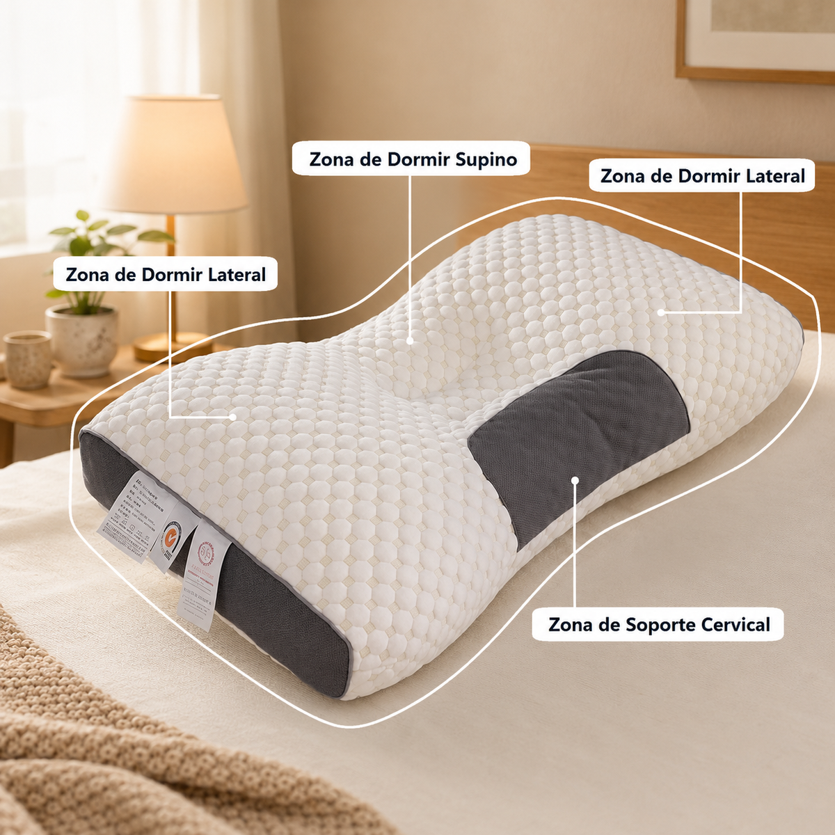 Almohada Cervical Ergonómica Premium | Espuma Viscoelástica Memory Foam