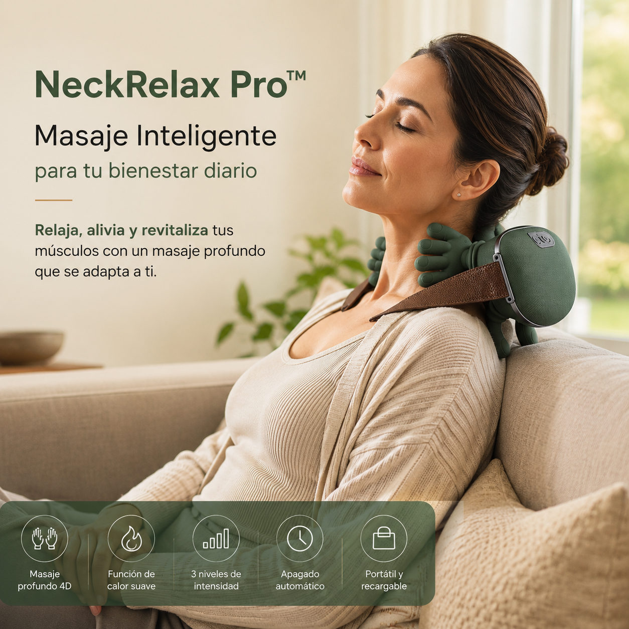 NeckRelax Pro™ | Masajeador Inteligente de Cuello y Espalda