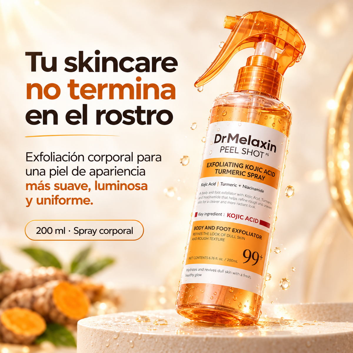 DR MELAXIN Peel Shot / Exfolia y revela una piel más suave, luminosa y uniforme