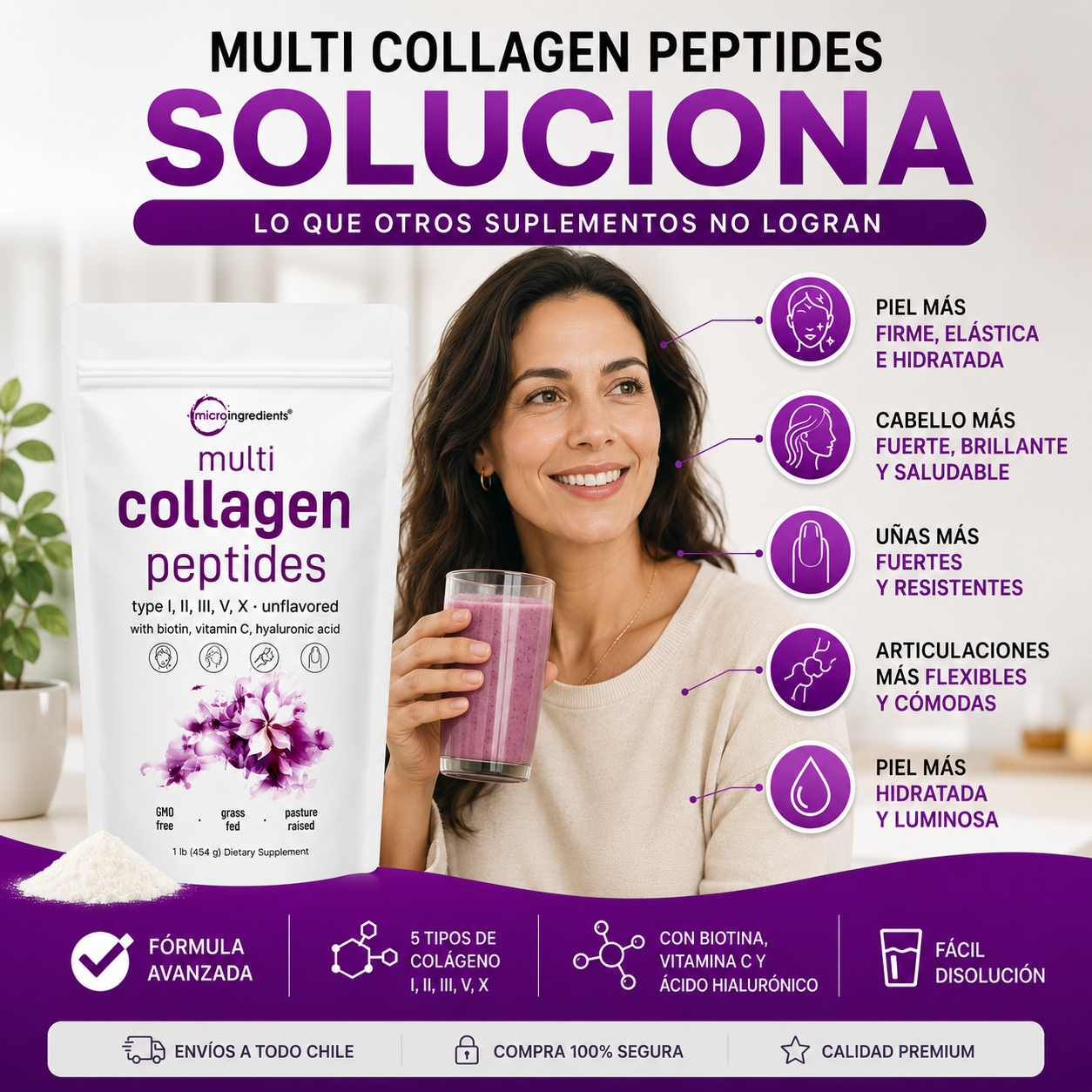 Collageno Peptides Multi / Apoya tu belleza y bienestar desde el interior