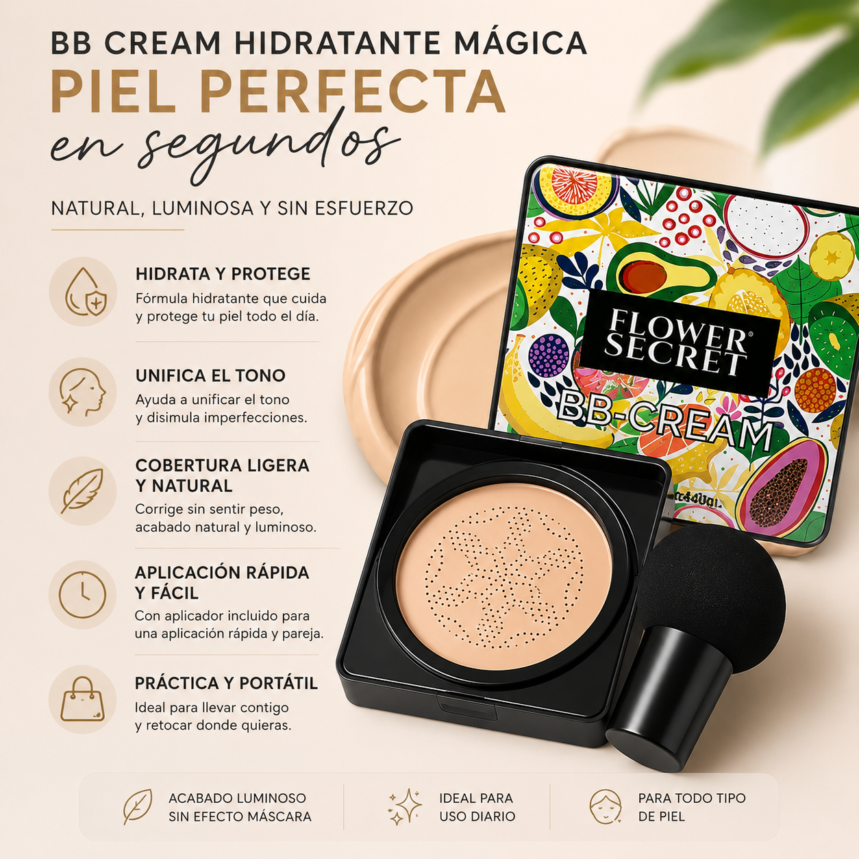 Crema Hidratante Mágica / Piel uniforme y natural en segundos.