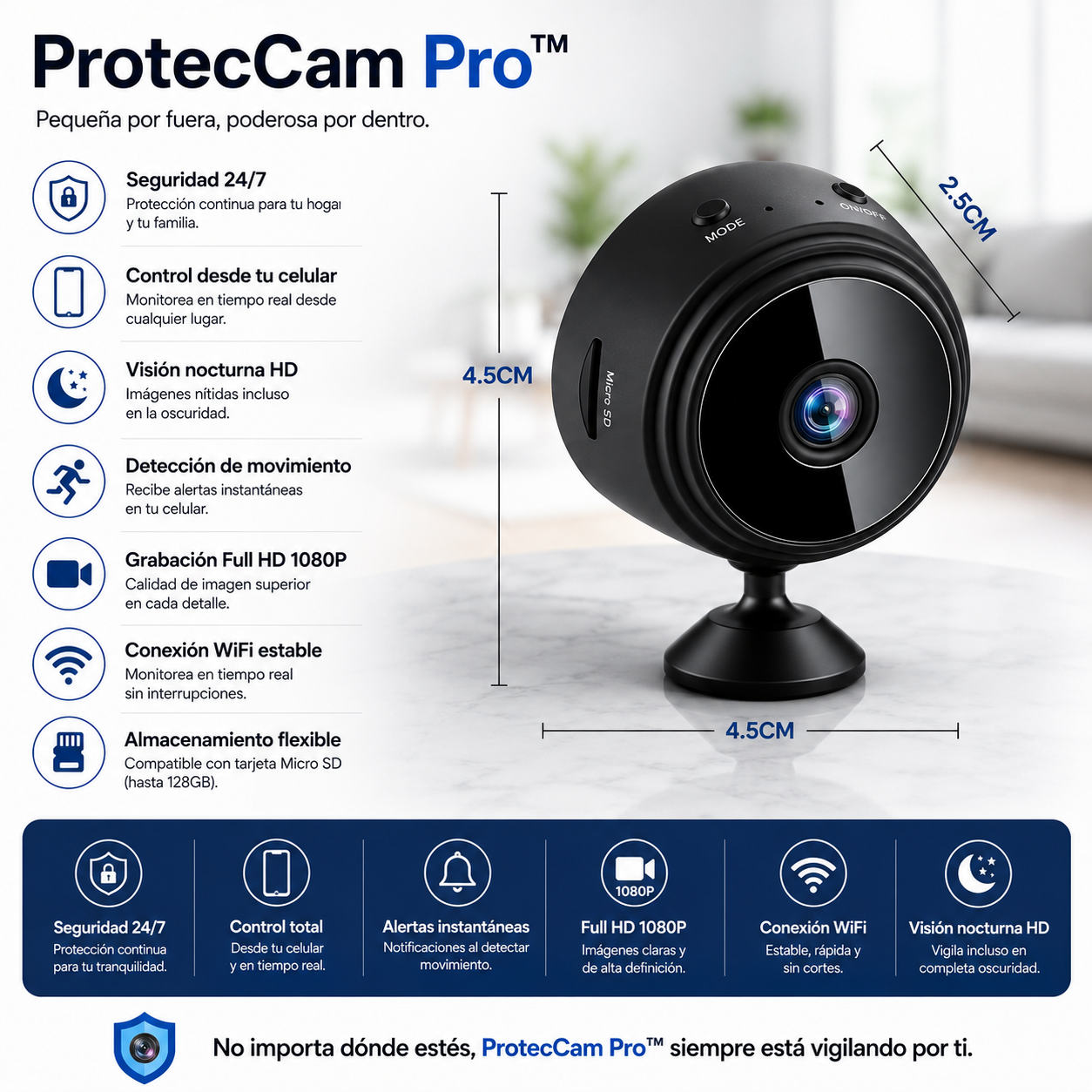 ProtecCam Pro™/ Mini Camara Vigilancia Wifi
