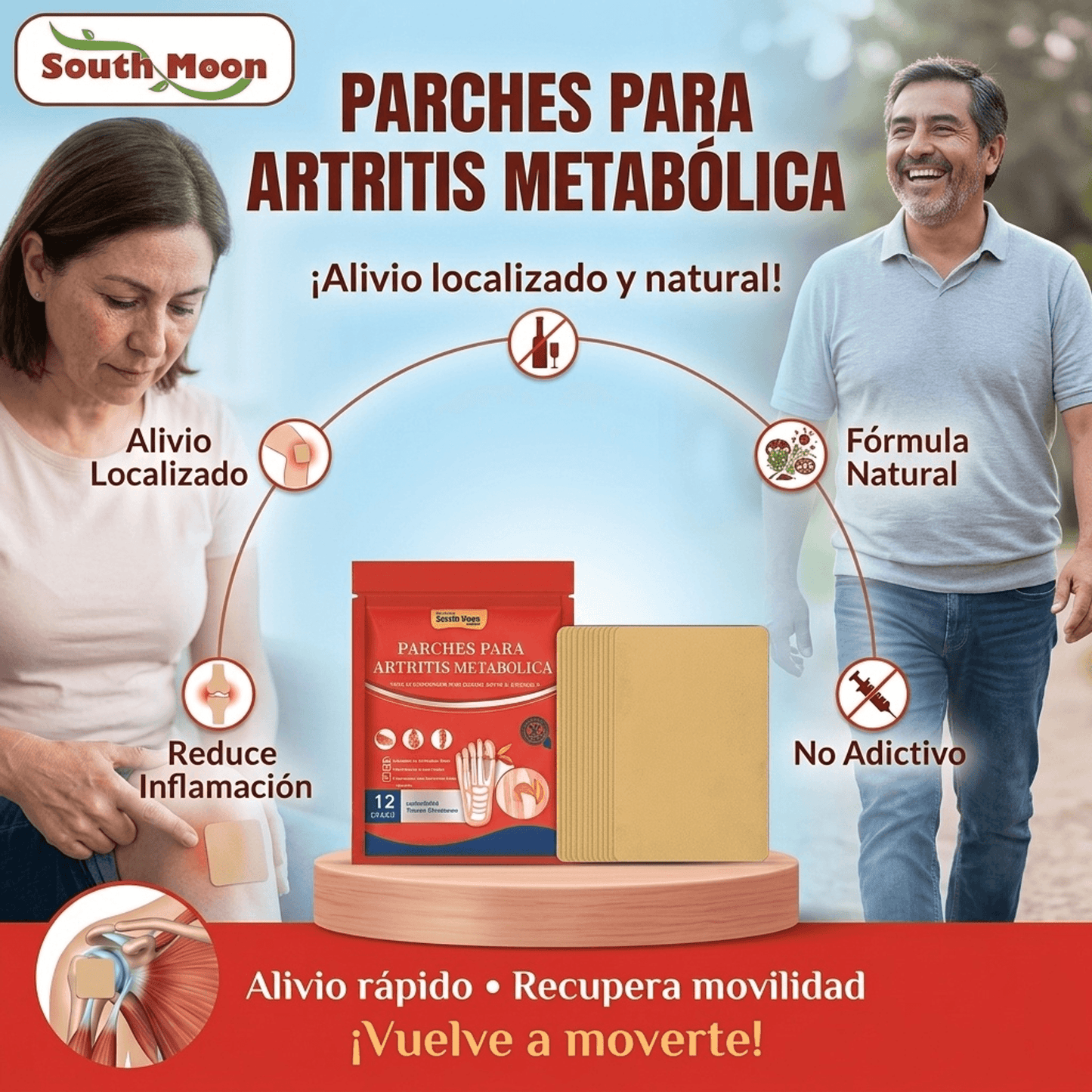 PARCHES PARA DOLOR DE ARTRITIS |  SouthMoon™ x 3 cajas (36 parches)