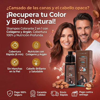 Shampoo Anti Canas con colageno y aceite de argan