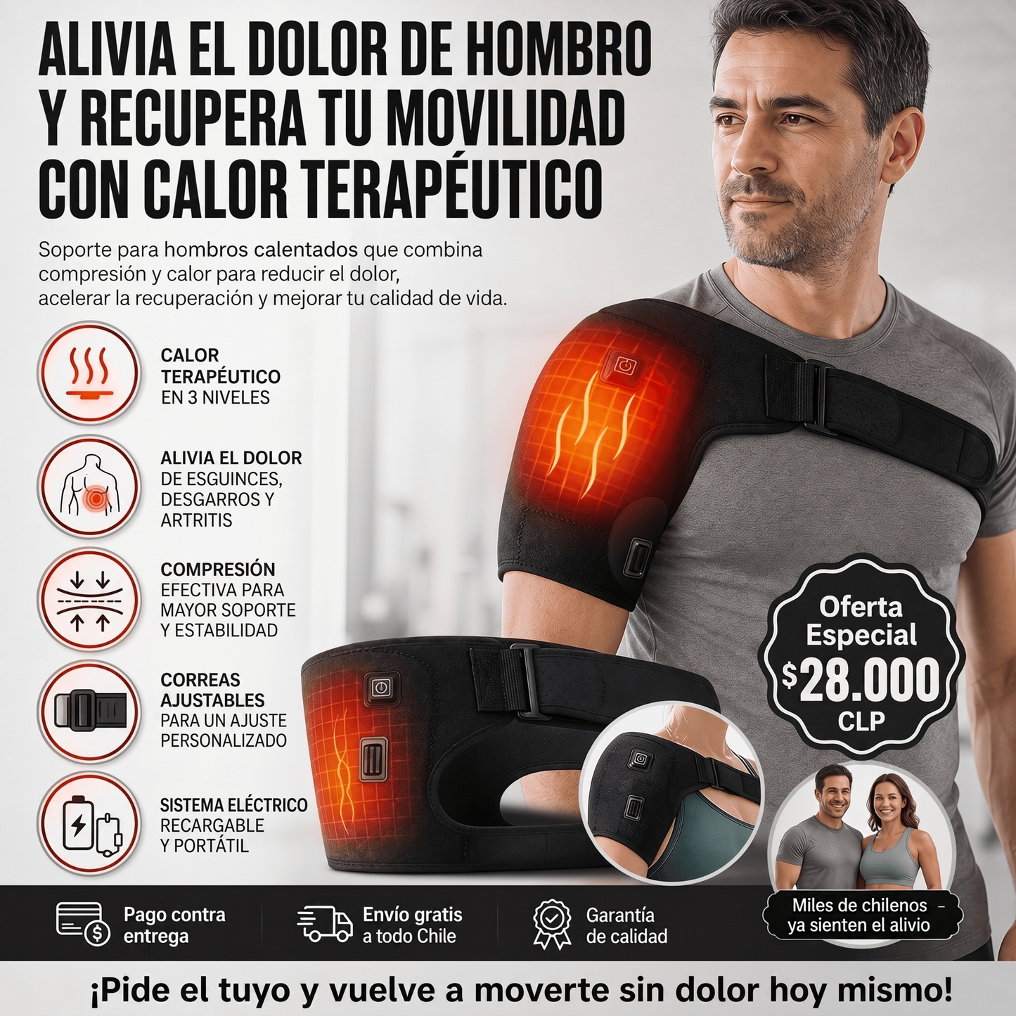 Hombrera Térmica 3 Niveles Calor