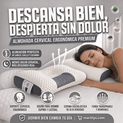 Almohada Cervical Ergonómica Premium | Espuma Viscoelástica Memory Foam
