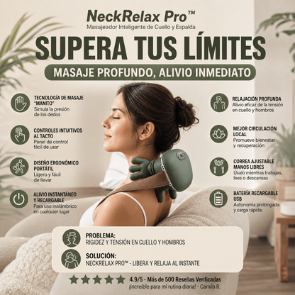 NeckRelax Pro™ | Masajeador Inteligente de Cuello y Espalda